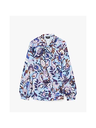 Autumn Paisley Tie-neck Shirt