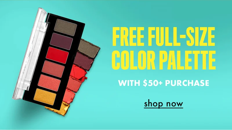 Free full-size palette with $50+ purchase