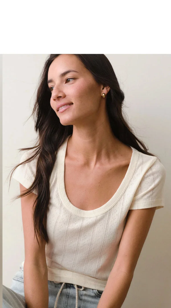 Lexi Pointelle Scoop Tee