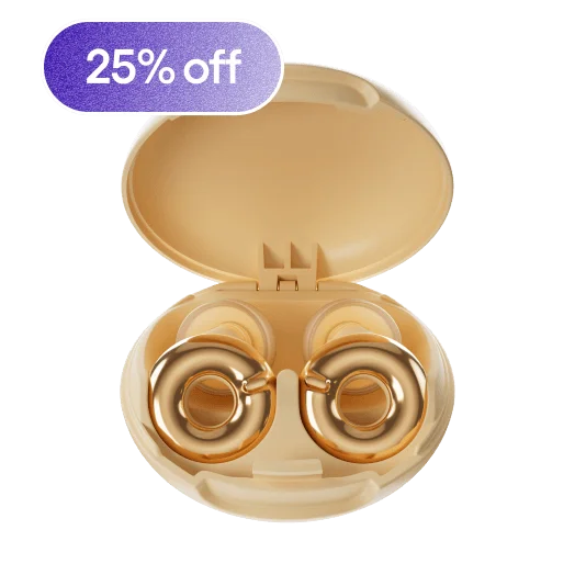 A pair of Switch Loop Earplugs in a carry case.