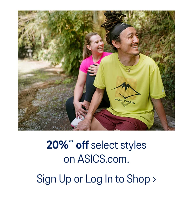 20% Off select styles on ASICS.com