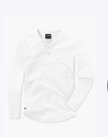 AO Long Sleeve Henley Curve-Hem
