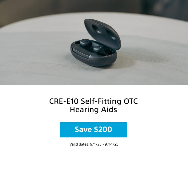 CRE-E10 Self-Fitting OTC Hearing Aids | Save $200 | Valid dates: 9/1/25 - 9/14/25