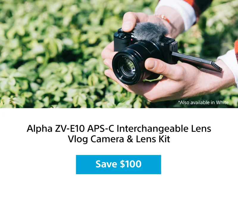 Alpha ZV-E10 APS-C Interchangeable Lens Vlog Camera & Lens Kit | Save $100
