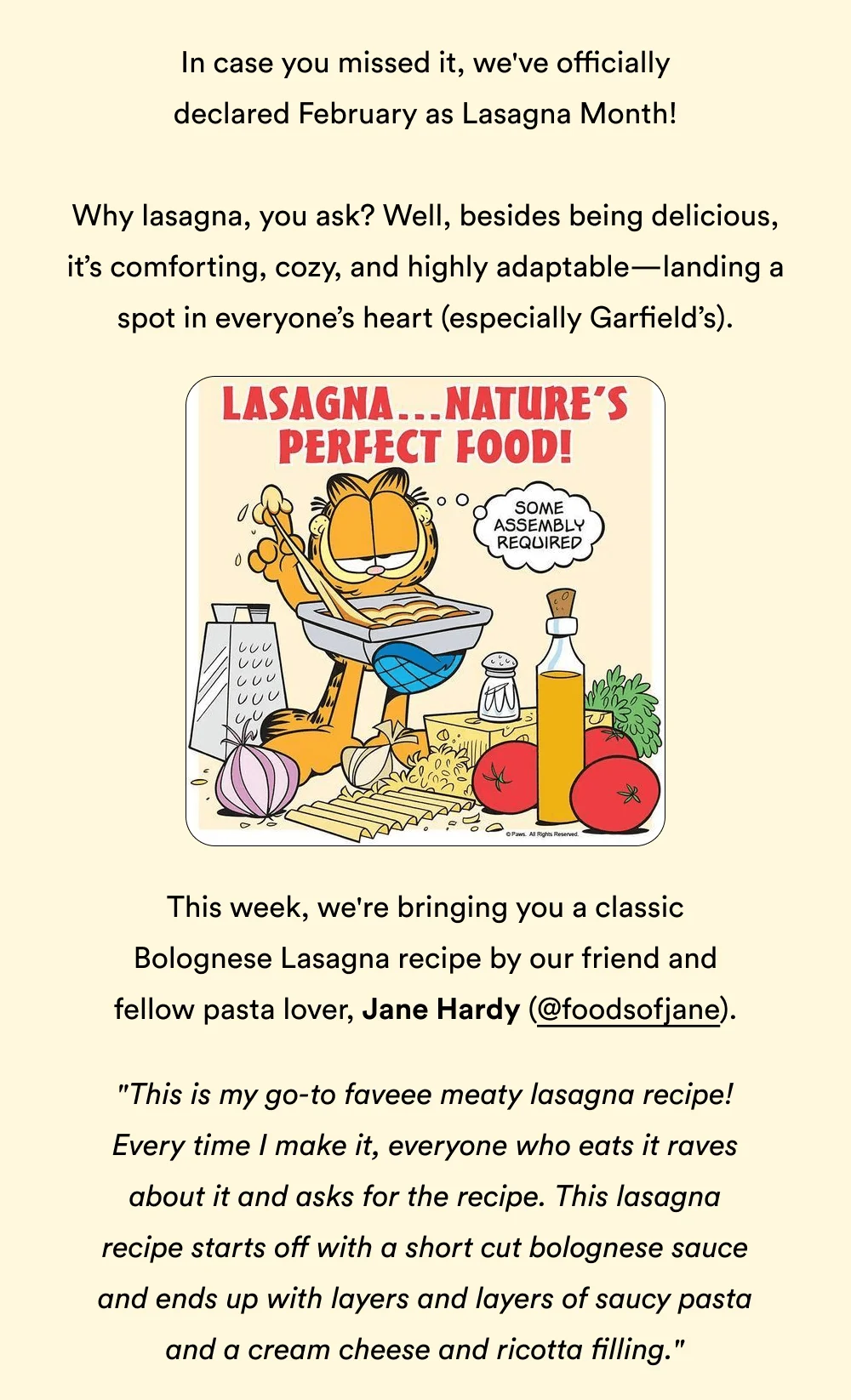We’re officially declaring February as Lasagna Month!
