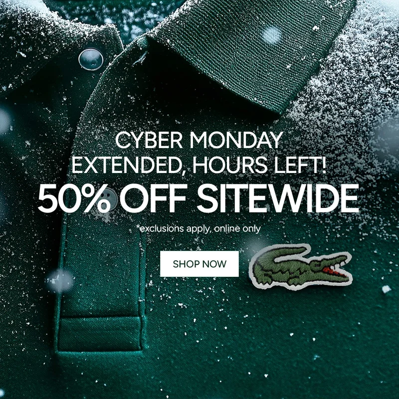 Cyber Monday. EXTENDED. HOURS LEFT! 50% Off Sitewide.*