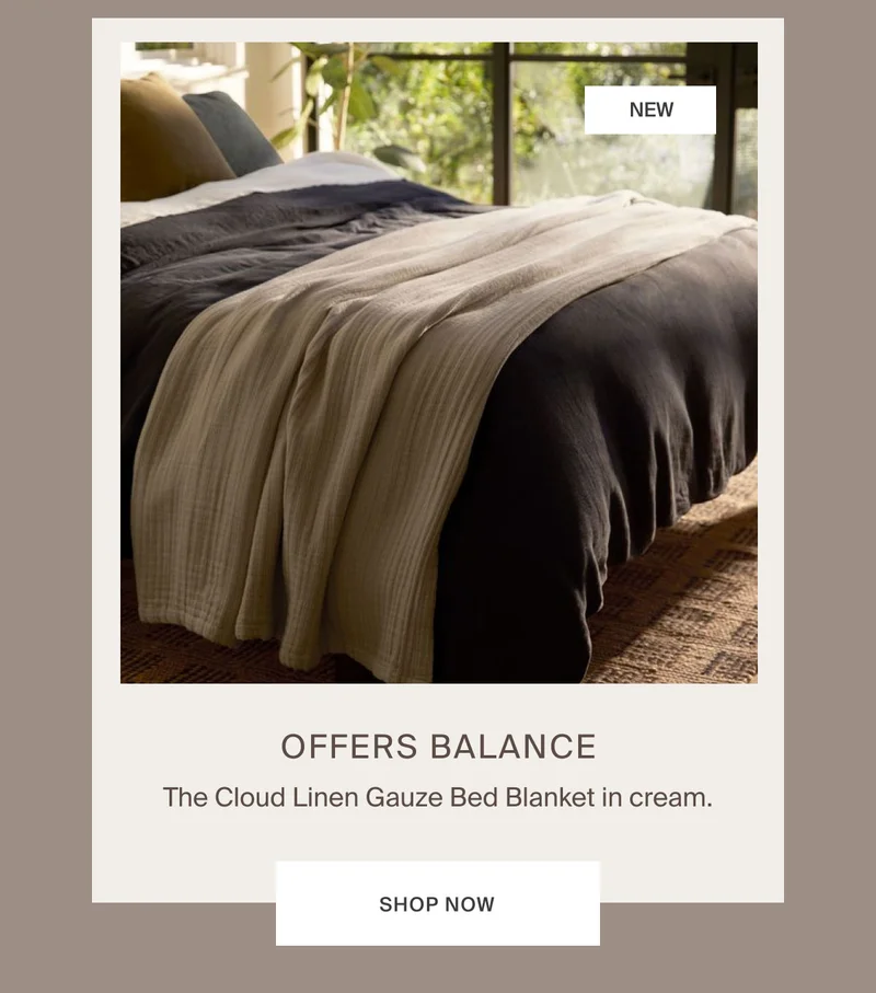 Cloud Linen Gauze Bed Blanket in cream | Shop Now