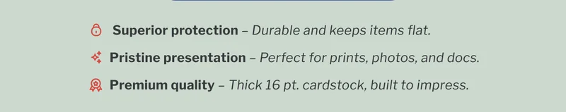 Superior protection | Pristine presentation | Premium quality Superior protection | Pristine presentation | Premium quality