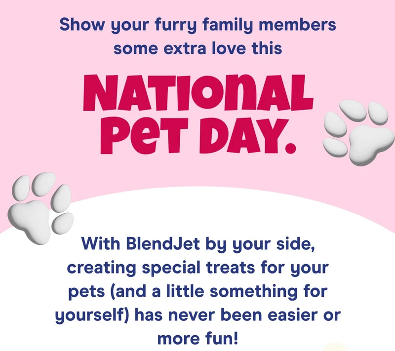 Show your furry family members some extra love this National Pet Day. With BlendJet by your side, creating special treats for your pets (and a little something for yourself) has never been easier or more fun!