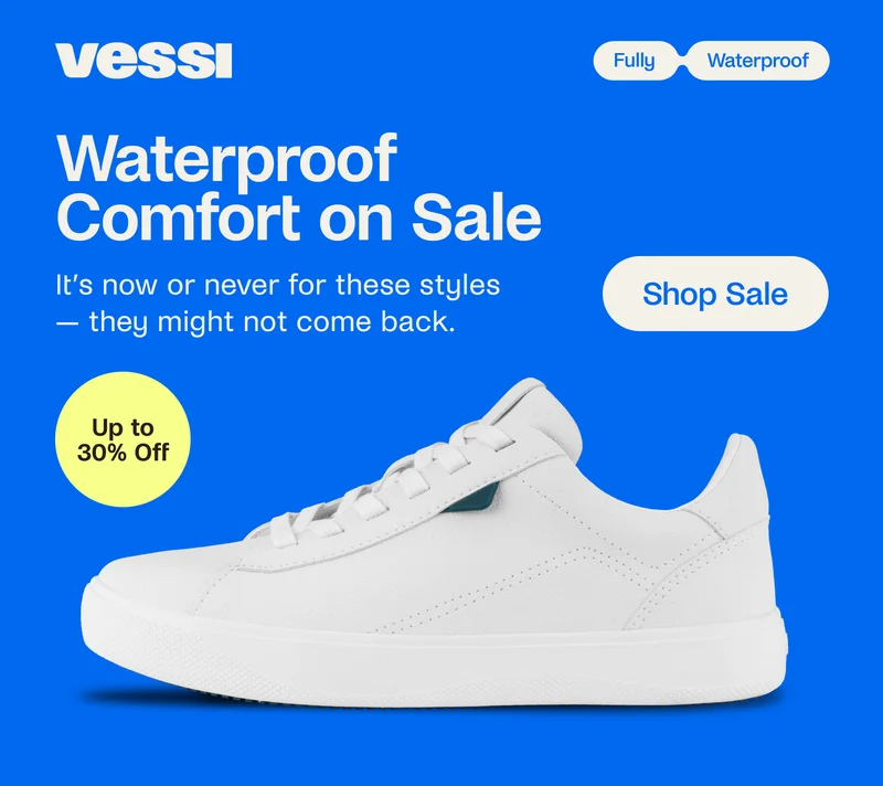 Vessi. Fully Waterproof. Waterproof Comfort on Sale. It’s now or never for these styles — they might not come back. Shop Sale
