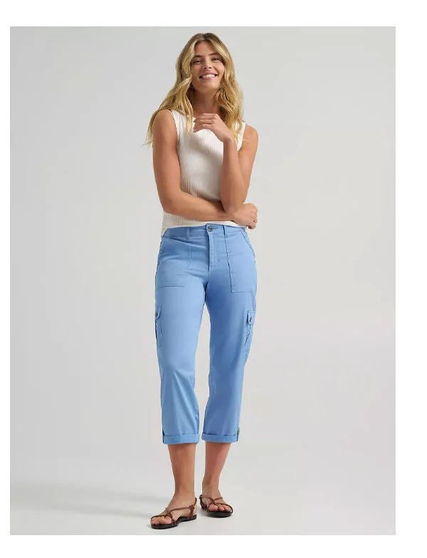 Women's Ultra Lux Comfort with Flex-to-Go Relaxed Fit Cargo Capri