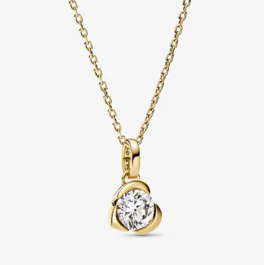 Pandora Talisman 14k Gold Lab-grown Diamond Heart Pendant Necklace