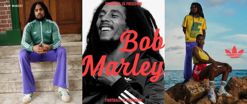 Triptych featuring bob marley collection clothing on-model