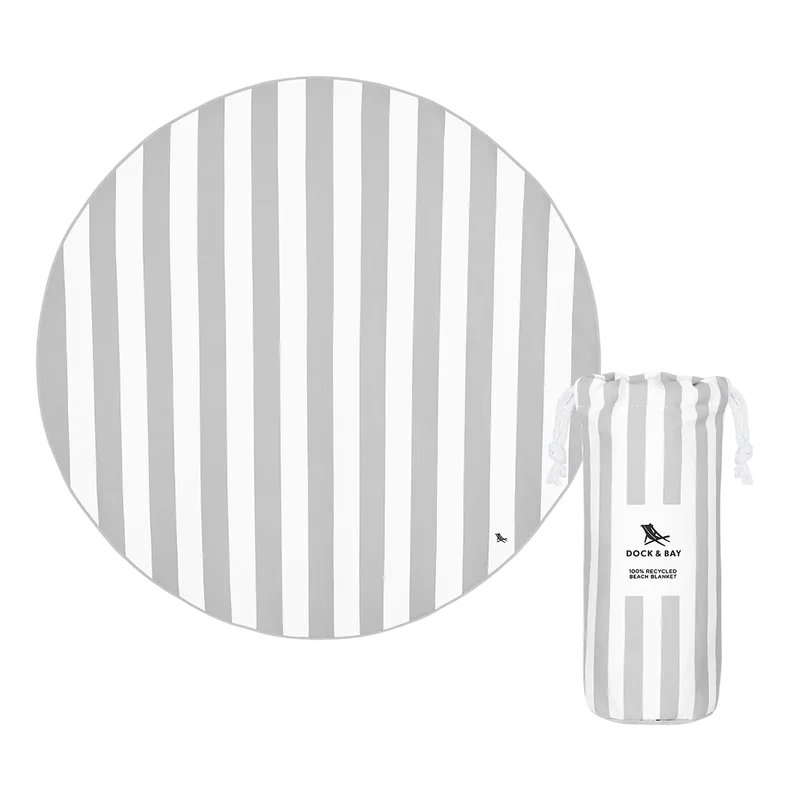 Image of LOW INVENTORY!<br>Dock & Bay Round Beach Towel Goa Grey