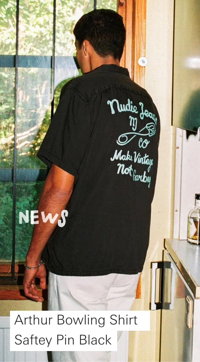 Arthur Bowling Shirt Saftey Pin Black