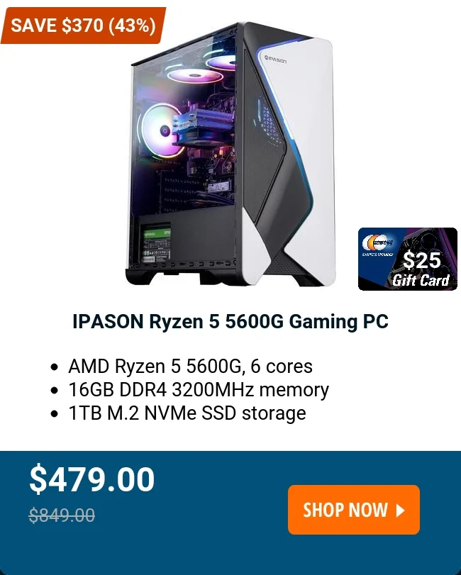 IPASON Ryzen 5 5600G Gaming PC