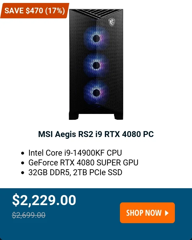 MSI Aegis RS2 i9 RTX 4080 PC