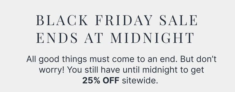 Black Friday Sale Ends At Midnight