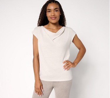 Barefoot Dreams Slub Burnout Draped Boxy Tee