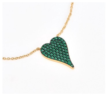 Diamonique x Jennifer Miller Signature Boxed Mini Pave Heart Necklace, Sterl