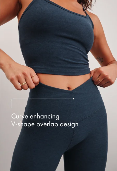 Spacedye At Your Leisure High Waisted Midi Legging in Nocturnal Navy