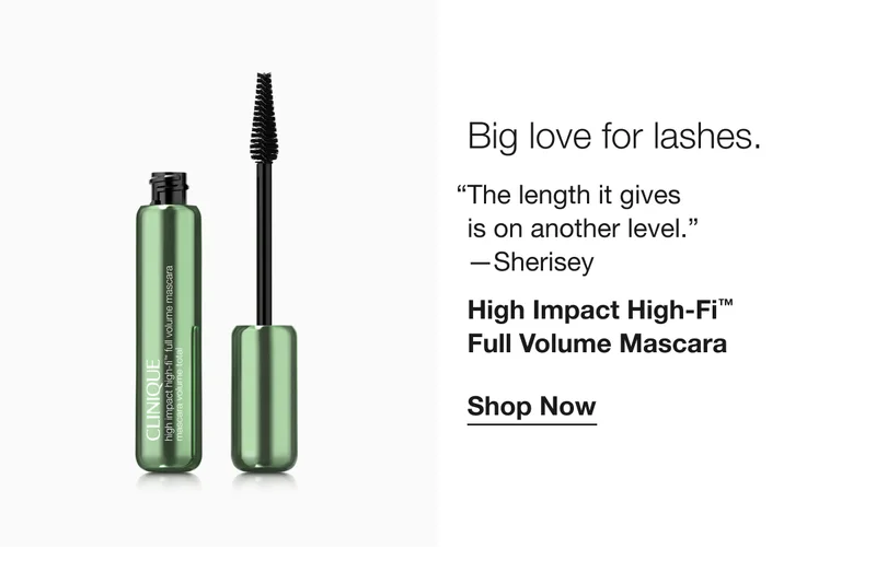 Big love for lashes. | The length it gives is on another level. —Sherisey | High Impact High-Fi™ Full Volume Mascara | Shop Now