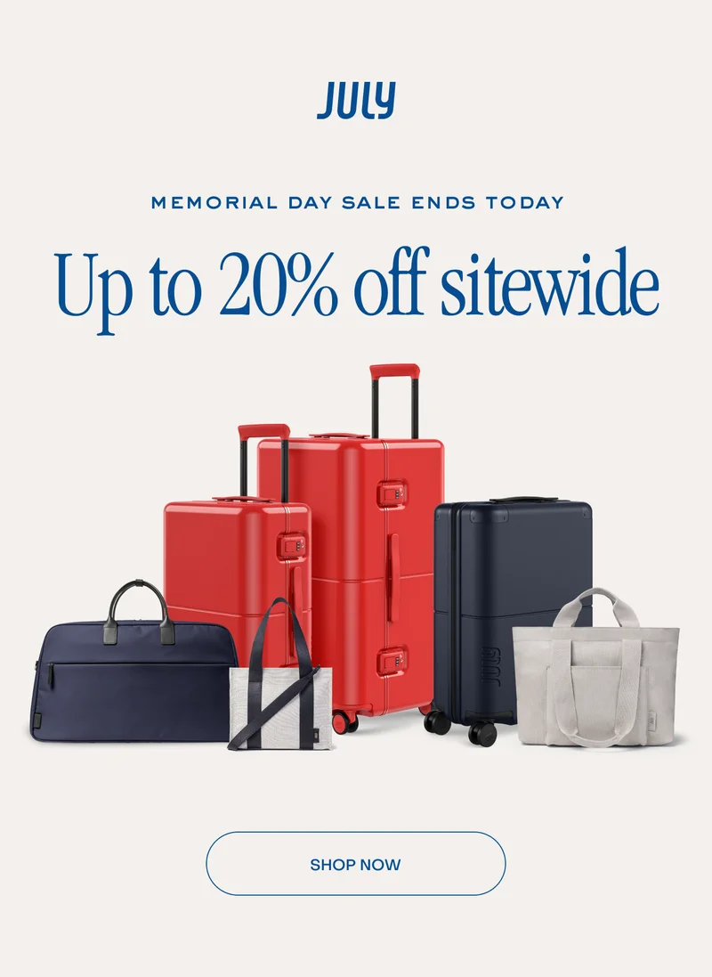 Memorial Day Sale ends today. Up to 20% off sitewide. Shop now.