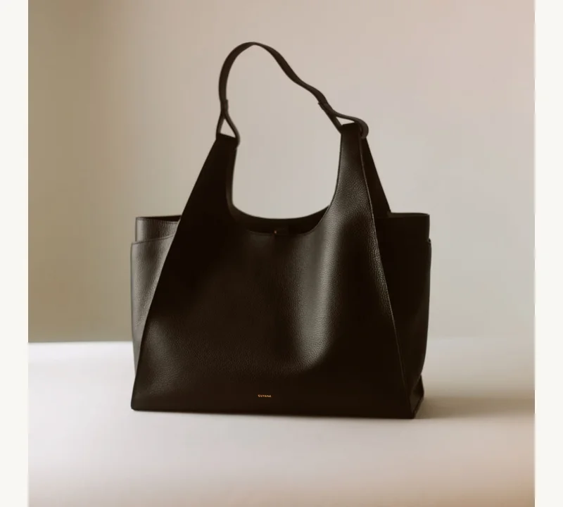 Double Loop Satchel Black