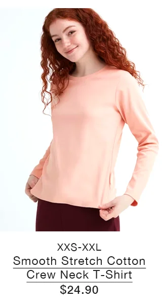 PDP 5 - WOMEN SMOOTH STRETCH COTTON CREW NECK T-SHIRT