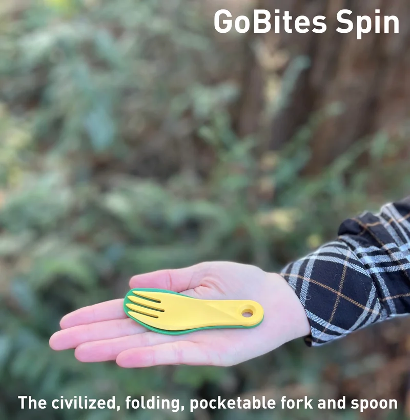 GoBites Spin, the civilized folding pocketable fork and spoon
