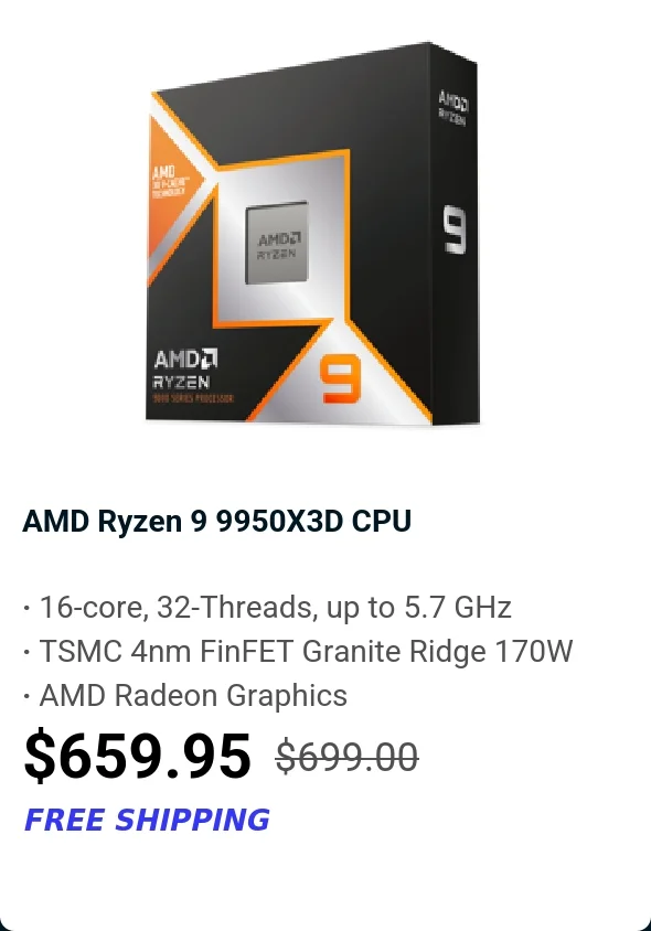 AMD Ryzen 9 9950X3D CPU