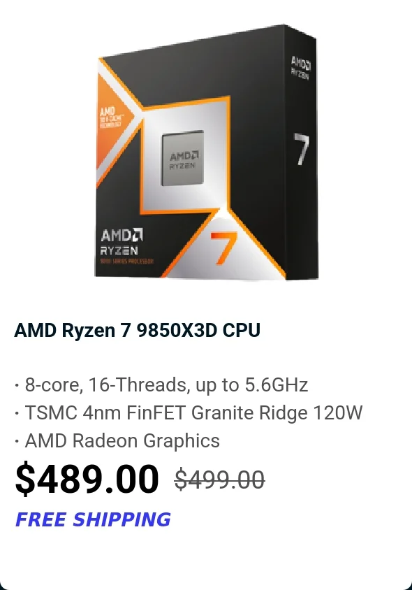 AMD Ryzen 7 9850X3D CPU