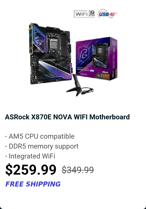 ASRock X870E NOVA WIFI Motherboard
