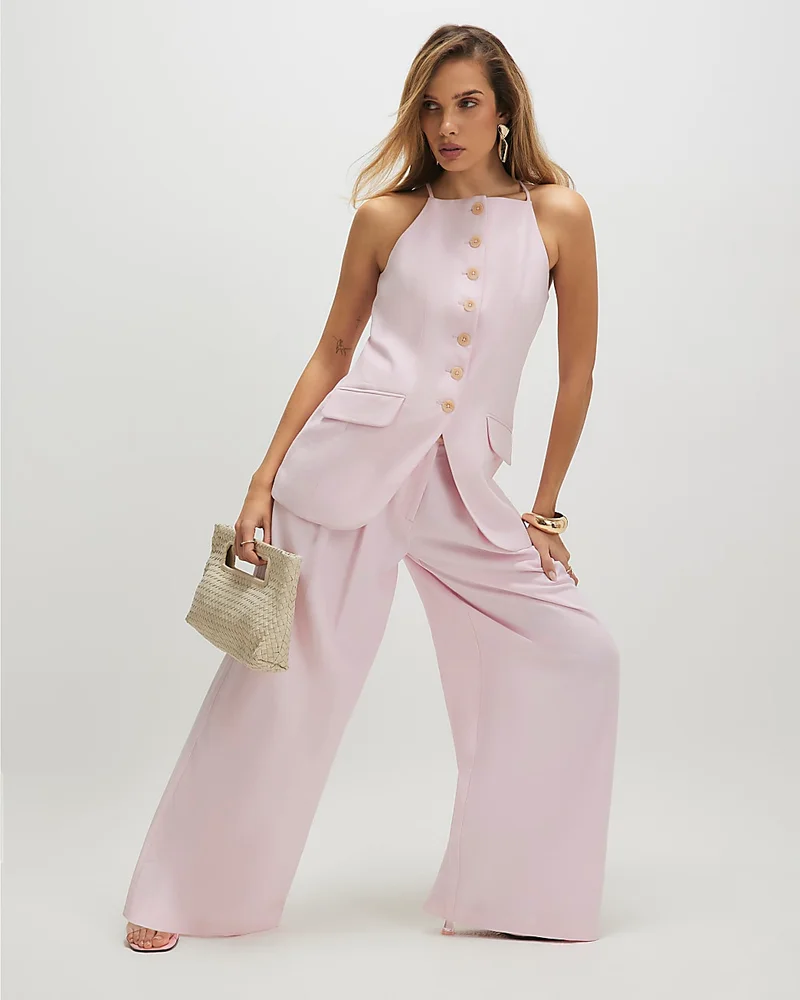 Pink Longline Waistcoat