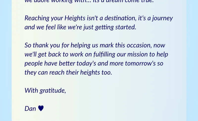 With gratitude, Dan