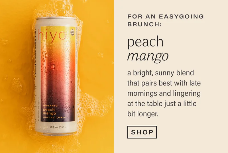 for an easygoing brunch: peach mango a bright, sunny blend that pairs best with late mornings and lingering at the table just a little bit longer.   shop