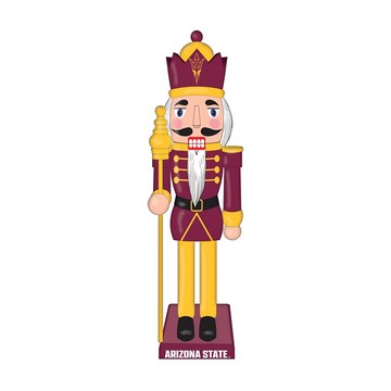 Evergreen 12" Wooden Nutcracker Statue with NCAA Team Logo