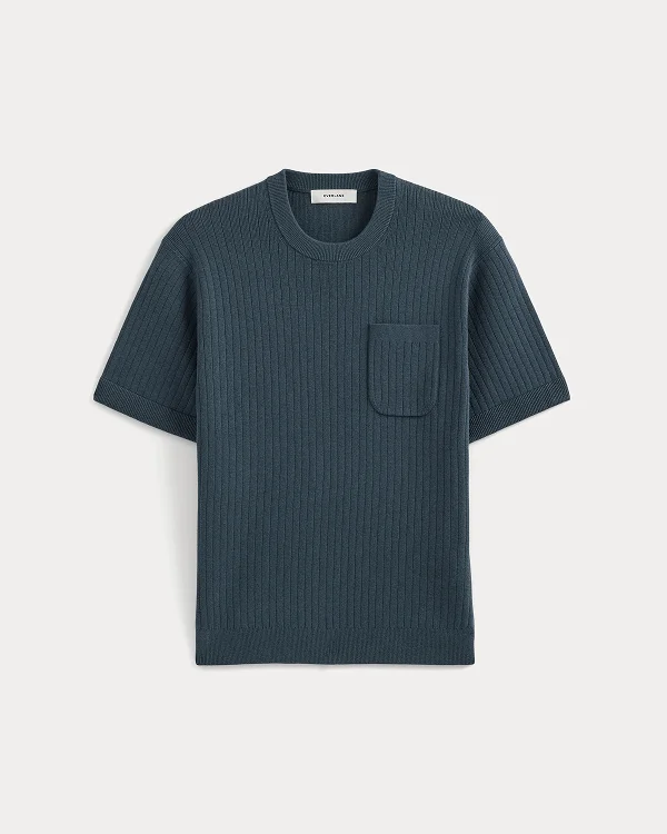 Image | Textured Knit Tee | Midnight Navy