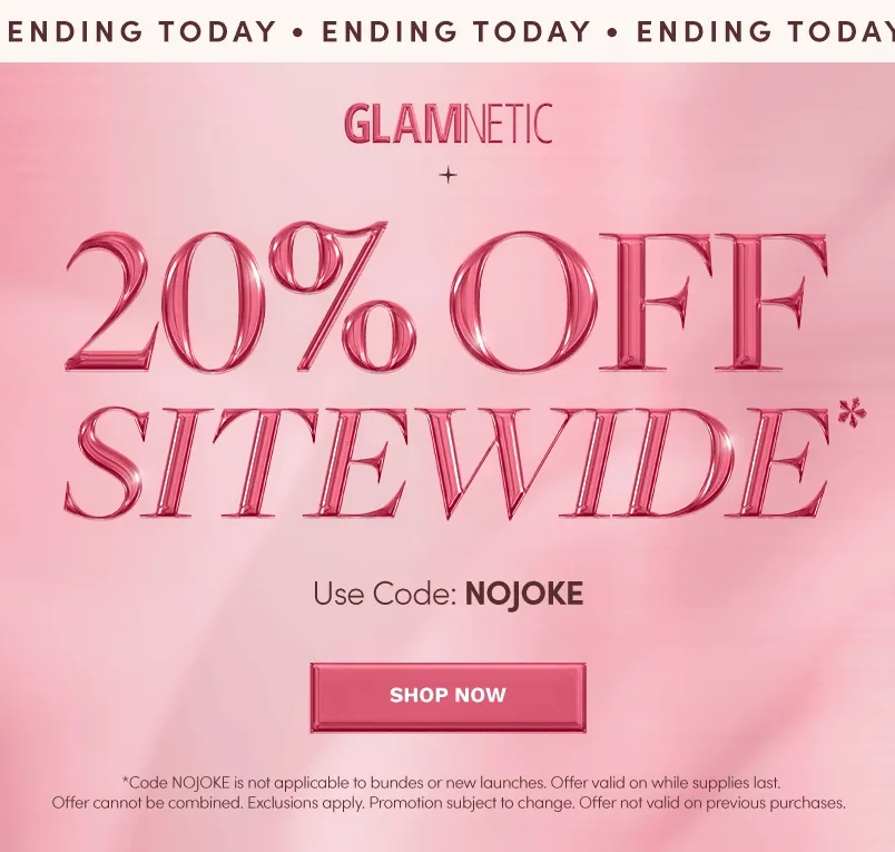 Last Chance Save up to 20% off with the code NOJOKE