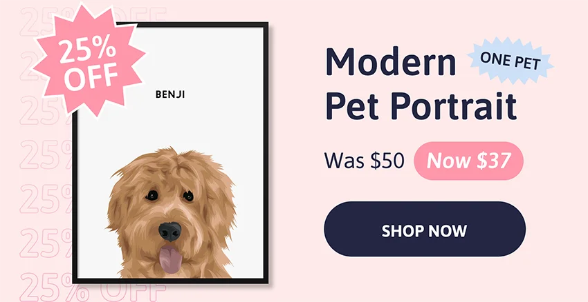 Modern Pet Portrait (One Pet). Was $50. Now $37. Shop 25% off now