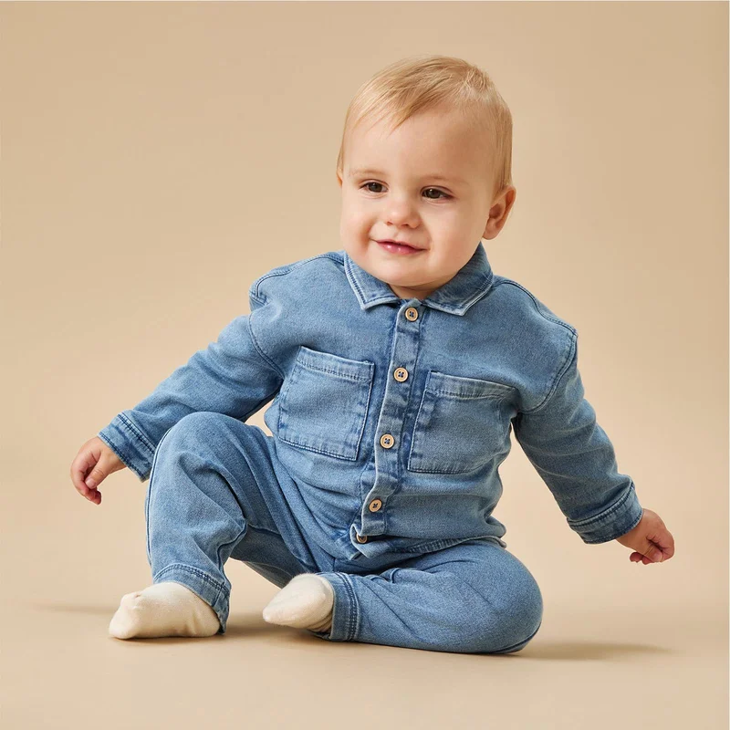 Image of Soft Denim Shacket & Pants Outfit