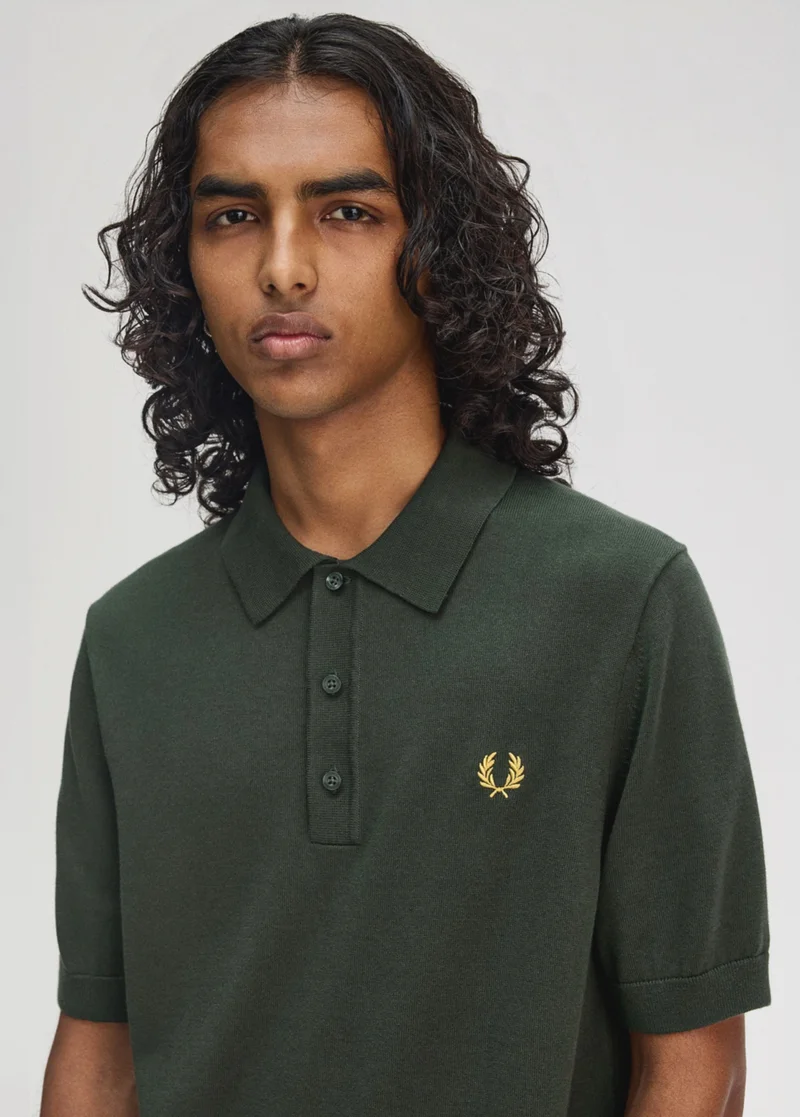 Fred Perry Court Green Knitted Shirt