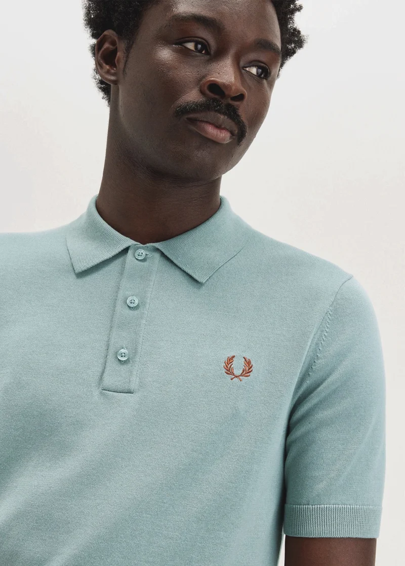 Fred Perry Silver Blue Knitted Shirt