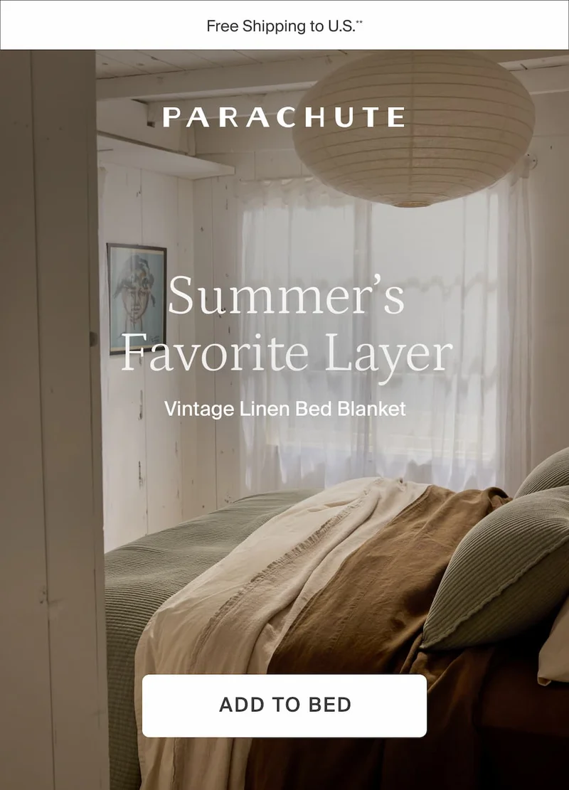 Summer's favorite layer. Add to bed.