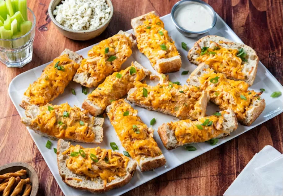 Cheesy Buffalo Chicken Stuffed French Bread