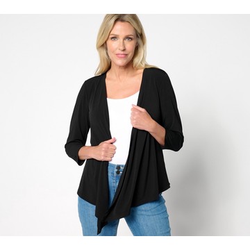 Susan Graver Every Day Liquid Knit 3/4 Sleeve Signature Shrug