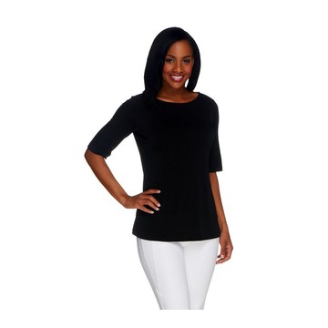 Susan Graver Essentials Liquid Knit Bateau Neck Top
