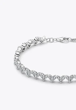Triple Stone Heart Bracelet