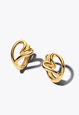 Organically Shaped Heart Small Hoop Earrings