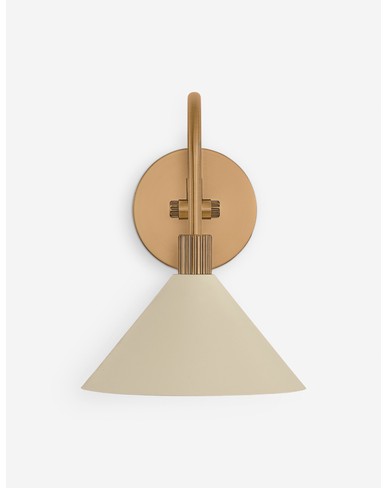 Hoplin Vanity Light-Antique Brass and Cream / 1 Light